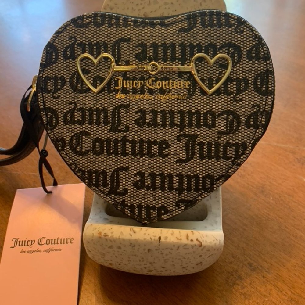 Juicy Couture Gothic Status Black Heart to Heart Wristlet / Wallet--NWT